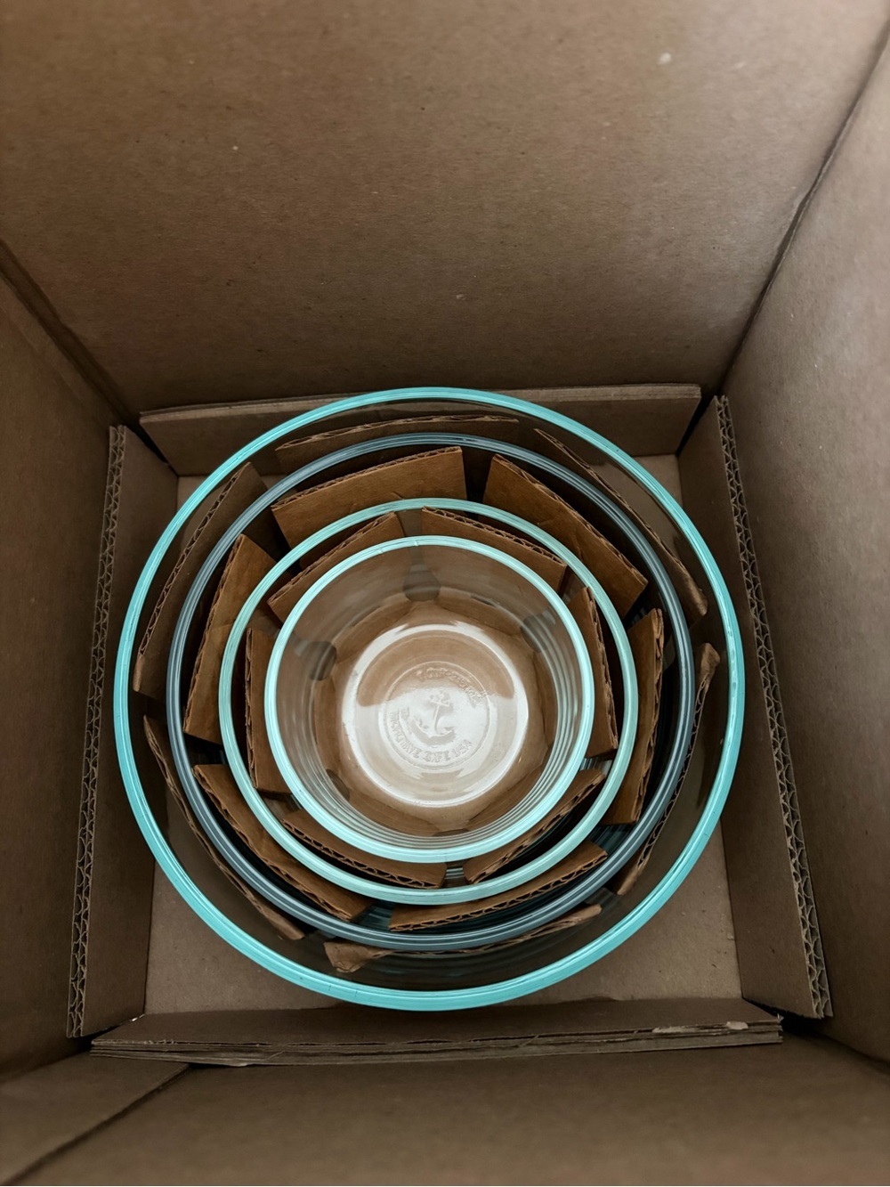 Anchor Hocking 14 pc Glass Food Storage Bowls with True Seal Lids Blue NIB - Picture 4 of 8